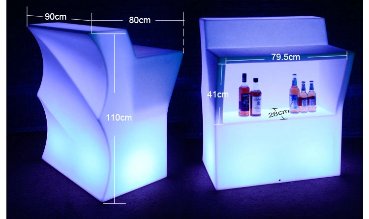 Wholesale Plastic Furnitures LED Bar Counter Bar Table