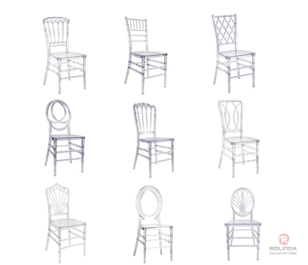 Hot Sale Clear Plastic Acrylic Resin Transparent Chiavari Wedding Chairs for Events Party