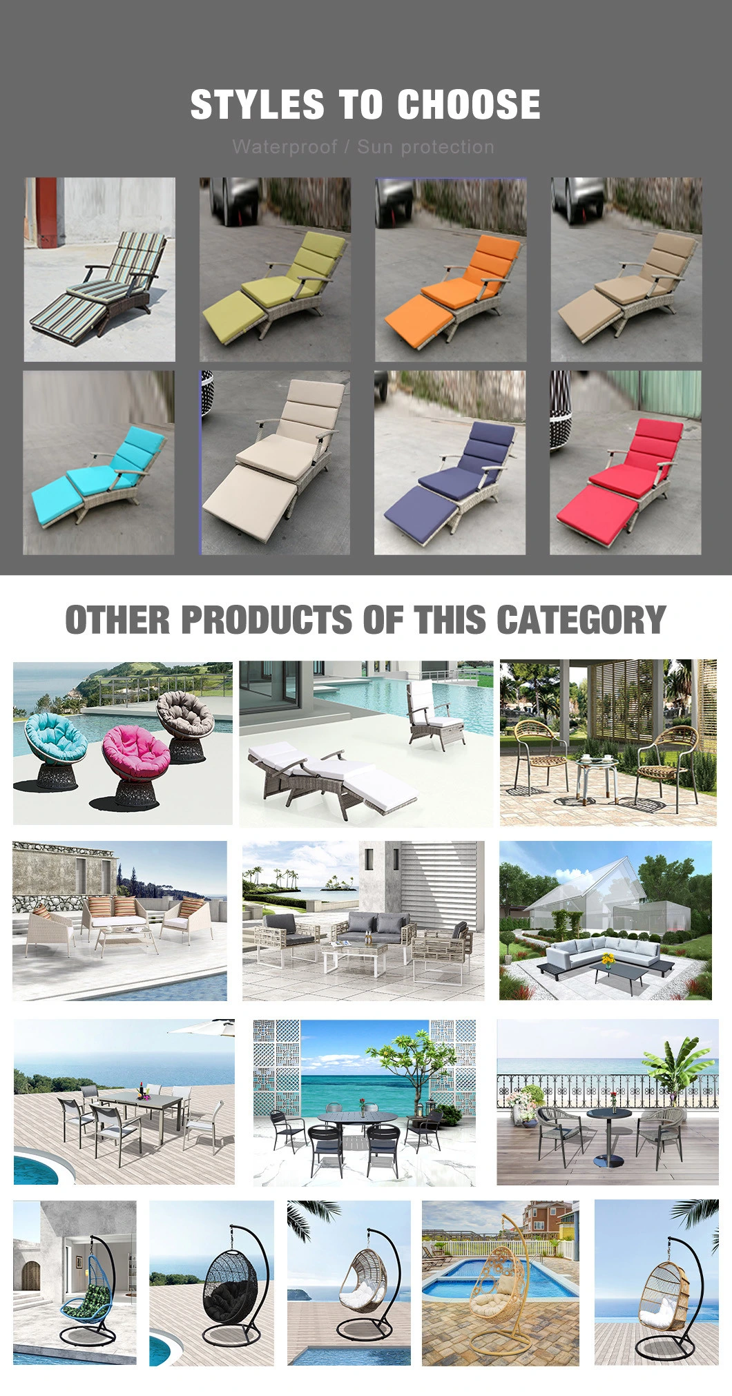 Factory Aluminium Rattan Functional Lounge Sofa Beach Folding Chair for Outdoor Furniture