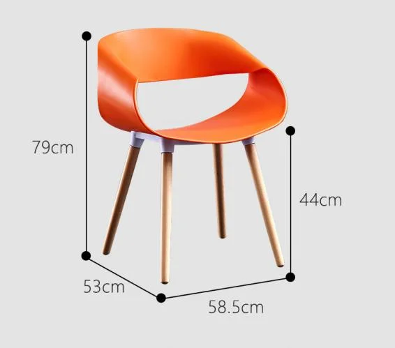 Plastic Hotel Coffee Restaurant Dining Fashion Chair with Wood Leg