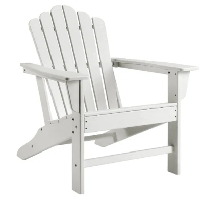 Silla Adirondack de plástico HDPE de resina de Patio de jardín blanco mecedora plegable de lujo para exteriores