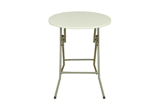 Diámetro 60 cm 23,6 pulgadas redondo granito blanco resistente moldeado por soplado barra altura mesa plegable de plástico