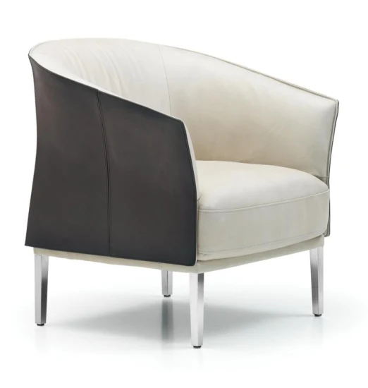 Zode, sillón tapizado tapizado de cuero a la moda francesa, sillón curvo moderno, muebles de Hotel, respaldo de ala, sofá, sillón
