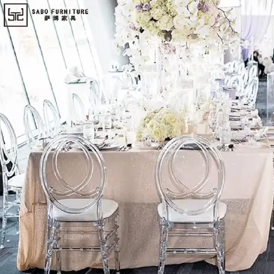 Boda de plástico transparente de oro mayorista Chiavari Tiffany Silla de acrílico