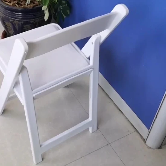 Silla plegable de plástico blanco Sillas de boda para fiestas de hotel plegables de resina para exteriores